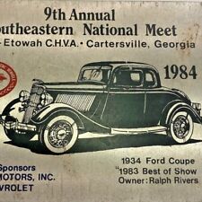 1984 Antique Car Show Meet Cartersville Georgia Bartow Etowah CHVA Metal Plate picture