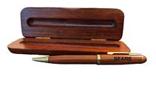 Sears Roebuck & Co Vintage Ballpoint Pen In Wooden Case RARE RETAIL MEMORABILIA picture