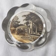 Bermuda Royal Palms at Paget Glass coaster paper weight Souvenir picture