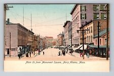 North Adams MA-Massachusetts, Main St From Monument Square, Vintage Postcard picture