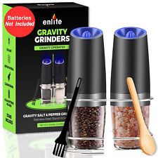 2 Pack Gravity Electric Salt and Pepper Grinder Mill Shaker Adjustable Automatic picture