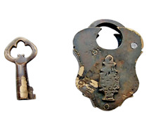 Vintage Old Antique Rare Scorpion Shape Hand Made Unique Design Brass Lock & Key picture