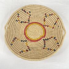 Vintage Hand Woven Native American Art Geometric Coiled Bowl Basket 10.5” picture