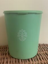 Tupperware large size green canister with lid 805-7 806-13, 9.5x8” picture
