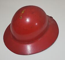 Vintage Antique Civil Defense Firefighter Helmet Hardhat Hard Hat Red Miner picture