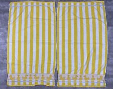 vintage 80s PRIORITY BY SANTENS DUCKS STRIPES WHITE YELLOW COTTON TOWEL 2 PC picture