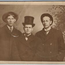 c1910s Denver, CO Group Men Friends RPPC Cool Top Hat Gangsters Real Photo A259 picture
