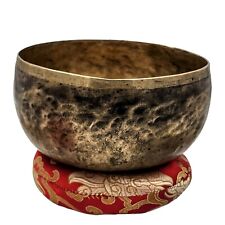 Old Antique Hand Beaten Yoga Bronze Singing Bowl Tibetan Vintage Sound Healing picture