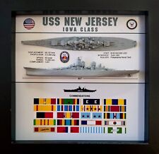USS New Jersey Display Box, BB-62, Iowa Class, WW2, 9