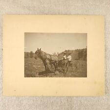 Real Photo Ladies Women Fancy Flower Hats Horse and Buggy Cabinet Card picture