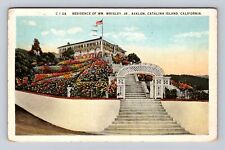 Catalina Island CA-California House WM Wrigley Jr Avalon Vintage c1925 Postcard picture