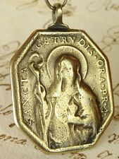 Antique 17th Century Jesus Scourging St. Gertrude Spanish Shipwreck Bronze Medal picture
