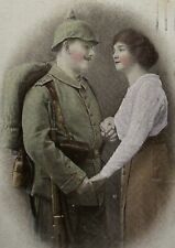 German WW1 Feldpost “Love Me As I Love You” 1916 Soldat In Uniform w/ Fräulein picture