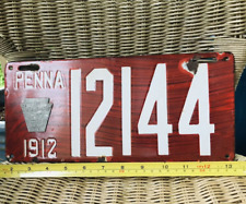 1912 Pennsylvania Porcelain License Plate Brilliant  Enameled Signs, Phila. PA picture