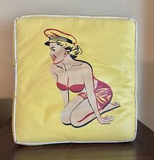 Vintage RARE 1950’s Boat Seat Cushion with Awesome Graphics & Vibrant Color picture