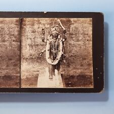 Victorian Mystic Stereoview 3D C1895 Real Photo Goddess Kali Hindu Statue picture