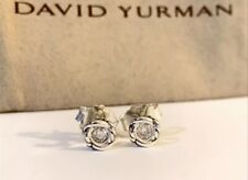 David Yurman 925 Sterling Silver infinity Crossover Stud and Diamonds Earrings picture