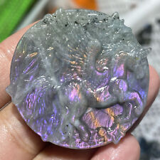Top！AA+Natural Purple Labradorite Hand Carved Pegasus Quartz Crystal Healing 1PC picture