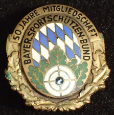 Interwar '50 Jahre Mitgliedschaft' Bavarian Sports Shooting Club Enamel Badge PB picture