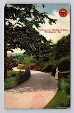 Pittsburgh PA-Pennsylvania, Scenic Pathway in Highland Park Vintage Postcard picture