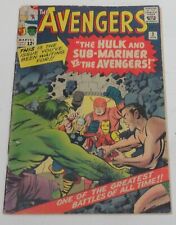 AVENGERS #3 KIRBY CLASSIC HULK NAMOR IRON-MAN THOR VG/VG- PRESENTS WELL 1964 picture