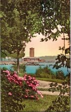 Lake Front Vista Chautaugua New York Lake Hand Colored Vintage Postcard Vtg UNP picture