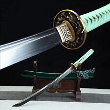 Unokubi Zukuri 30'' Green Wakizashi Folded Damascus Steel Japanese Samurai Sword picture