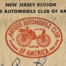 1956 Antique Automobile Club Of America AACA Membership Member Card New Jersey picture