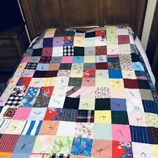 Handmade multicolor MCM Quilt cotton Colorful Vintage Homemade clean Grandma picture