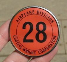 WW2 Curtiss Wright Manufacturer ID Identification Employee Badge Pin picture
