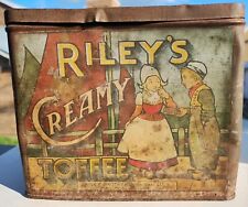 Vintage Riley's Creamy Toffee Tin Antique Rare Halifax, England picture