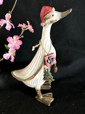 Vintage Wooden Duck: Christmas duck 11.5” Tall picture
