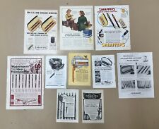 Lot of 10 Vintage Waterman, Parker, Conklin, Eversharp Fountain Pen Ads picture