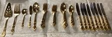 Lot of 45 ~ SUPREME CUTLERY Stainless Flatware (Japan) Gold Tone Silverware picture