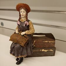 VTG ANNE OF GREEN GABLES CERAMIC FIGURINE BANK Ornate Label Attached Bank picture