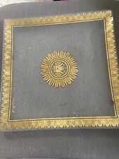 Vintage MCM Georges Briard Glass Platter Gold Egyptian revival pattern On Glass picture