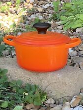 Le Creuset Flame Orange Cast Iron Enamel Small Dutch Oven 6” picture