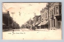 Niles OH-Ohio, Business District Main Street, Antique Vintage Postcard picture