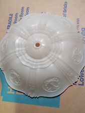 Large  Antique Art Deco Ornate Glass Ceiling Light Ivory Custard Glass 30s-40s  picture
