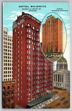 Hotel Majestic Chicago IL Illinois Street Scene Cars Postcard  picture