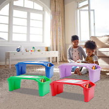 4 Pcs Set Kids Lap Desk Tray, Plastic Breakfast Laptop Trays with Side Pockets picture
