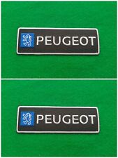 A Pair Of 2 Peugeot Motor Racing Car Motorsport Badges Sew / Iron On Patch picture