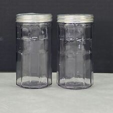 Vintage Hoosier Cabinet Panel Glass Storage Jars Set of 2 picture