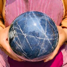 6.4LB Natural Beautiful Blue Striped Ball Quartz Crystal Sphere Healing 1089 picture