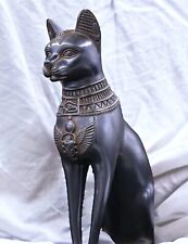 RARE ANCIENT EGYPTIAN ANTIQUITIES Black Statue Large for Goddess Bastet Egypt BC picture