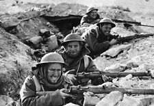 B&W WWII Photo British Infantry Libya 1941 Enfield  WW2 World War Two Britain UK picture