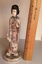 Antique 1880s Asian Geisha Statue Sculpture Figurine, artist stamped signed Hand picture