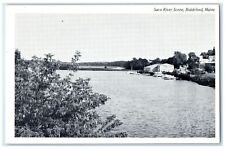 c1960s Saco River Boats Trees Scene Biddeford Maine ME Unposted Vintage Postcard picture