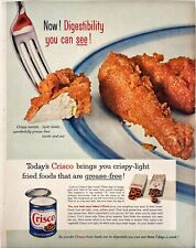 Crisco Tin Can Fried Chicken Donut Retro Recipe Vtg Advertising Magazine Ad 1957 picture