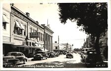 5TH STREET VIEW SOUTH antique real photo postcard rppc ORANGE TEXAS TX 1940s picture